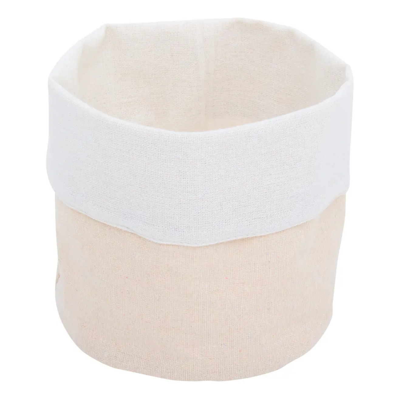 Corbeille à pain ronde en tissu Essentiels D.15cm beige