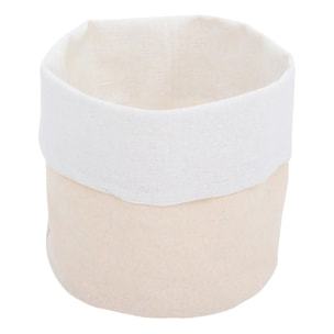 Corbeille à pain ronde en tissu Essentiels D.15cm beige