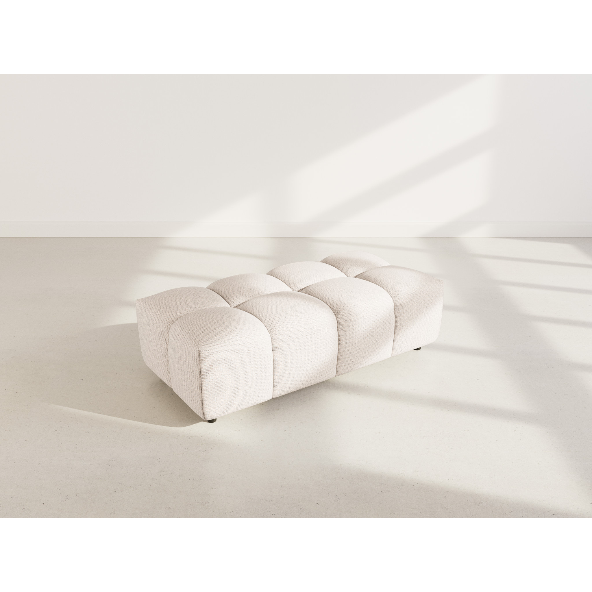 Adelaide - pouf en tissu texturé - Beige