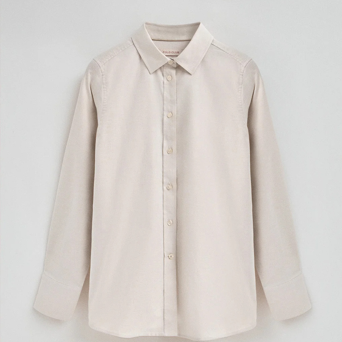 Camisa beige de corte relajado con logo Polo Club