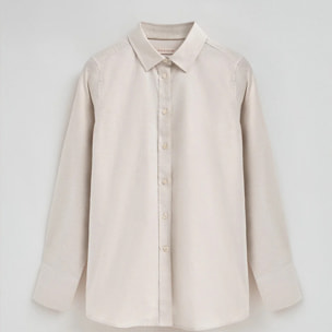 Camisa beige de corte relajado con logo Polo Club
