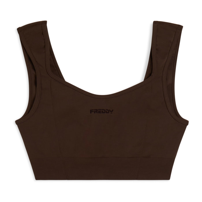 Top sportivo seamless con scollo a cuore e supporto leggero