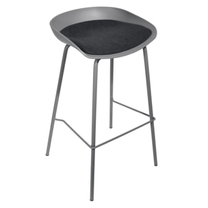 Tabouret De Bar Hella Gris - Lot De 2
