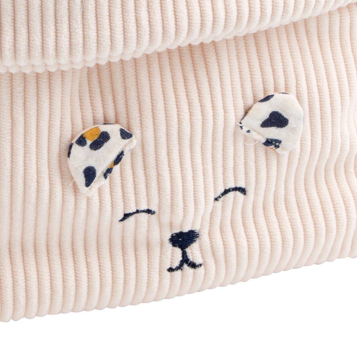 Lot de 2 panières de rangement en velours côtelé détail léopard