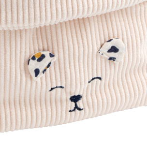 Lot de 2 panières de rangement en velours côtelé détail léopard