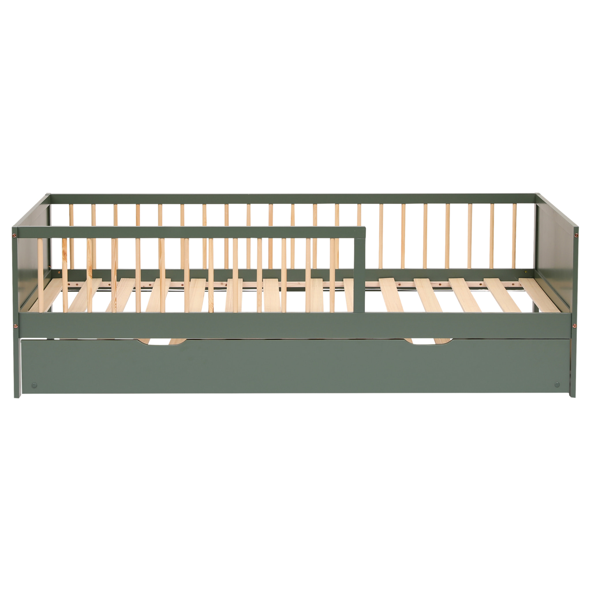 Lit gigogne pour enfant 190x90cm vert ADAM