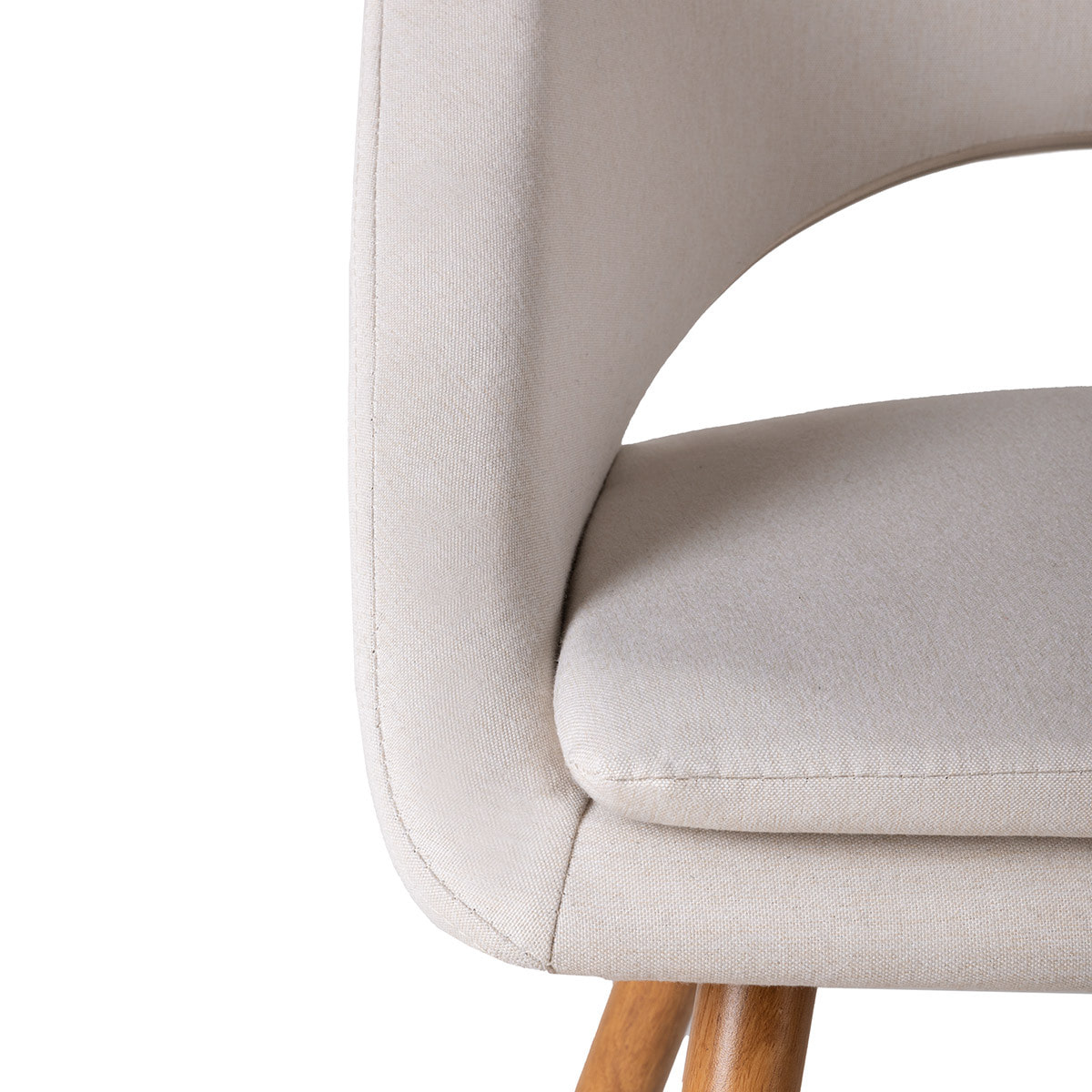 Pack 2 sillas beige de comedor con reposabrazos tapizadas