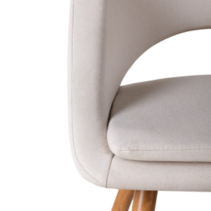 Pack 2 sillas beige de comedor con reposabrazos tapizadas