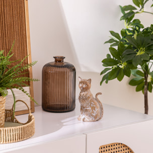 Chat Lindo H.18,5cm résine beige