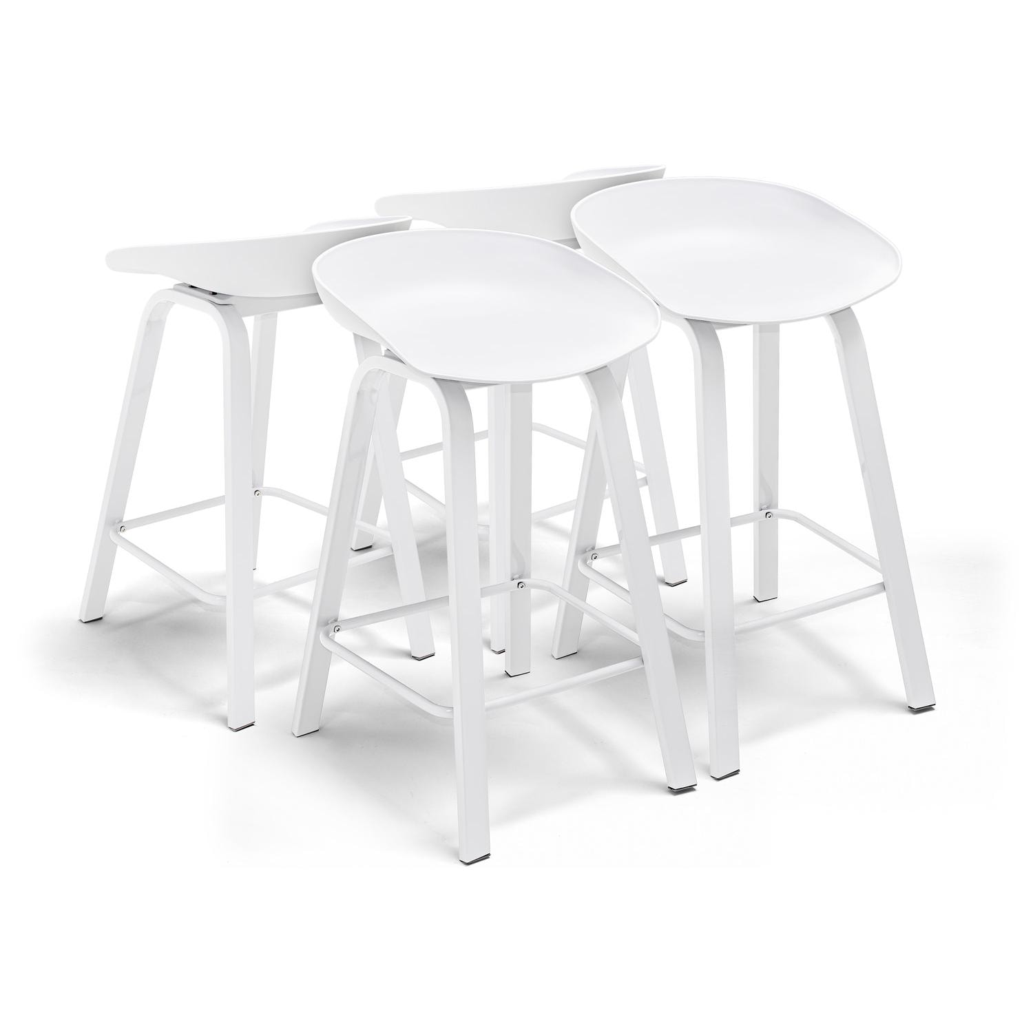 KIEL - Set di 4 sgabelli di design in metallo e PP Bianco