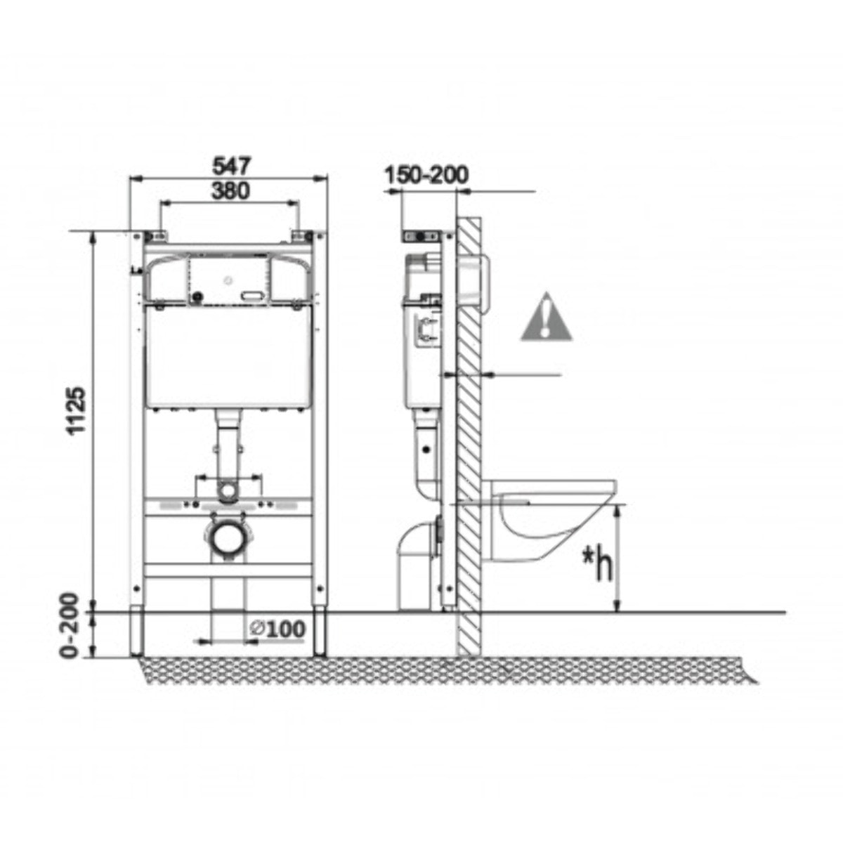 Roca Pack Bâti-support Active + WC sans bride SAT Brevis + plaque chrome mat (RocaActiveBrevis-2DE)