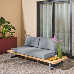 Banquette de jardin bois d'acacia et aluminium 2 places ACALIA LATIKA