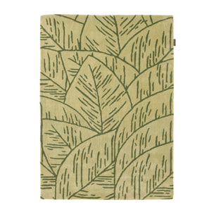 PANTONE - Tapis en laine fait main CEDRE BLANC à motif feuille vert