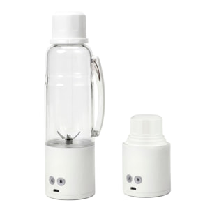 Batidora portátil HD-12 de 600 ml con potente motor de 370W, con batería recargable de 6000mAh.