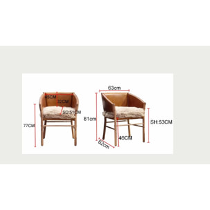 Chaise avec accoudoirs Halva Kare Design