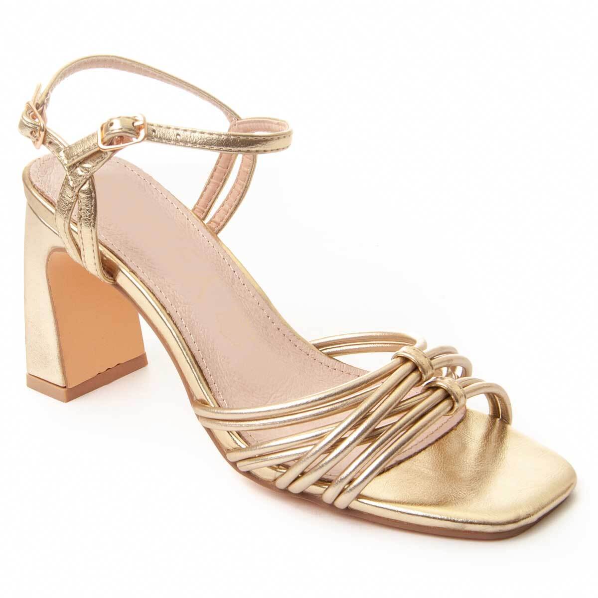 Sandalias de Tacón - Dorado - Altura: 8 cm