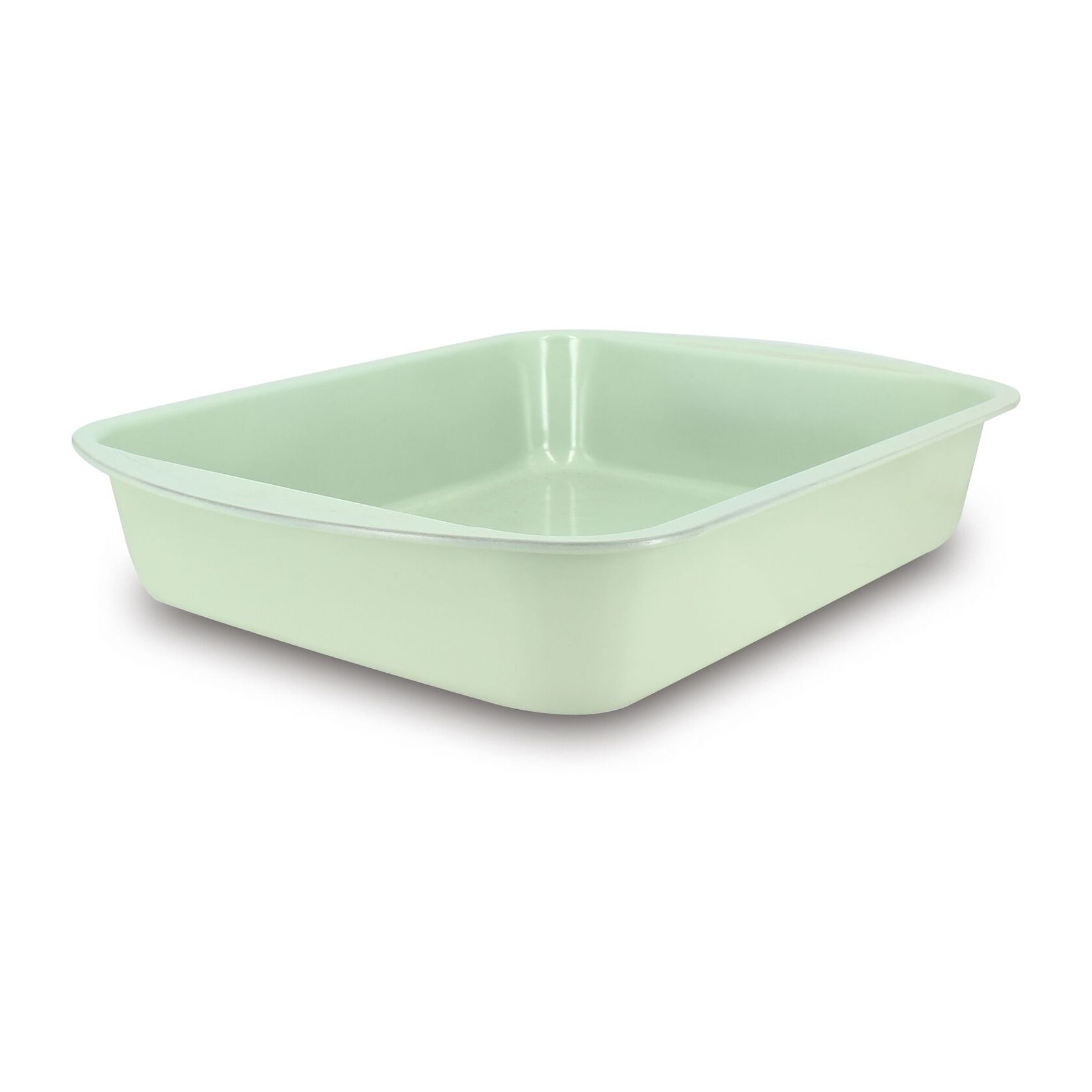 Plat à four rectangulaire en acier carbone celadon 35x27cm COLORAMA