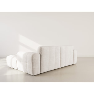 Diane - Canapé d'angle droit 4 places en velours texturé - Beige