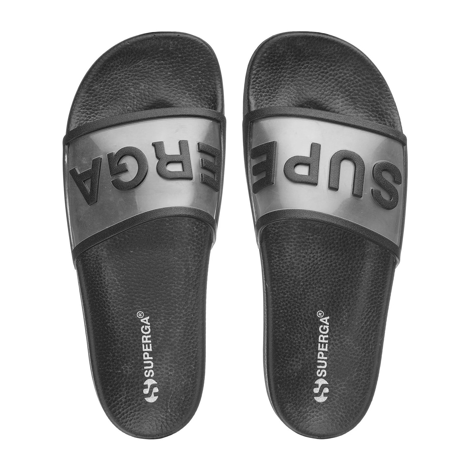 Slippers Superga Uomo Donna Nero 1908 Slides Clear Identity