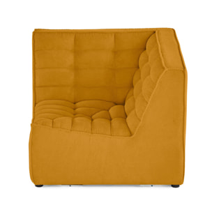 Ellie - module d'angle en velours texturé - Jaune