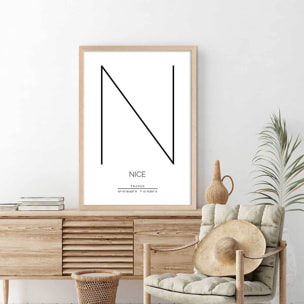 Poster n nice Affiche + cadre en bois - Chêne