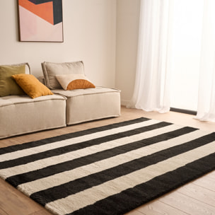 Tapis intérieur rayures noir et blanc PABLO
