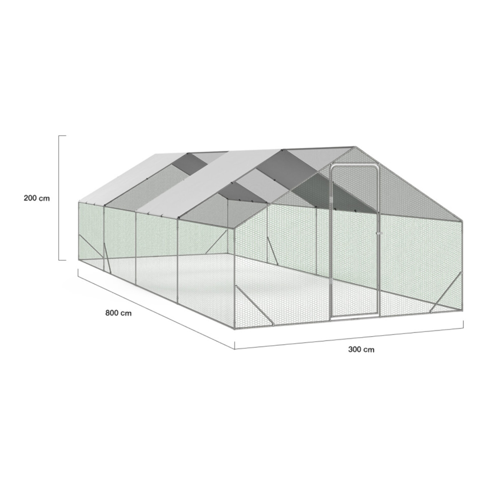 Enclos grillagé pour poules 24m² - 3x8m