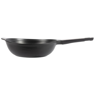 wok ø30cm en aluminio fundido color negro con revestimiento