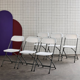 Chaises de réception pliantes – Fiesta – 6 chaises d'appoint en plastique et métal