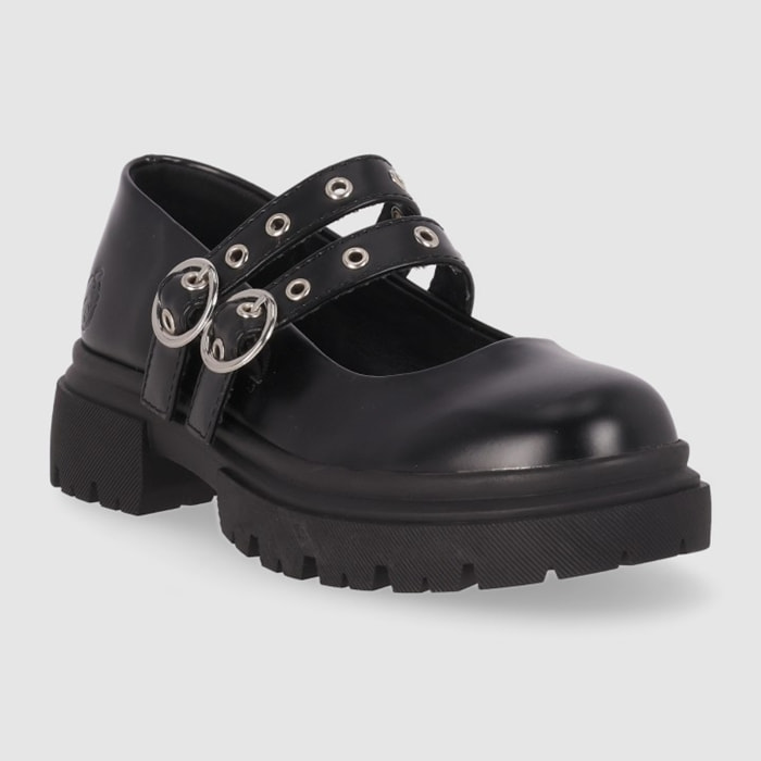 Zapatos - Negro/Pu - Tacón: Bajo