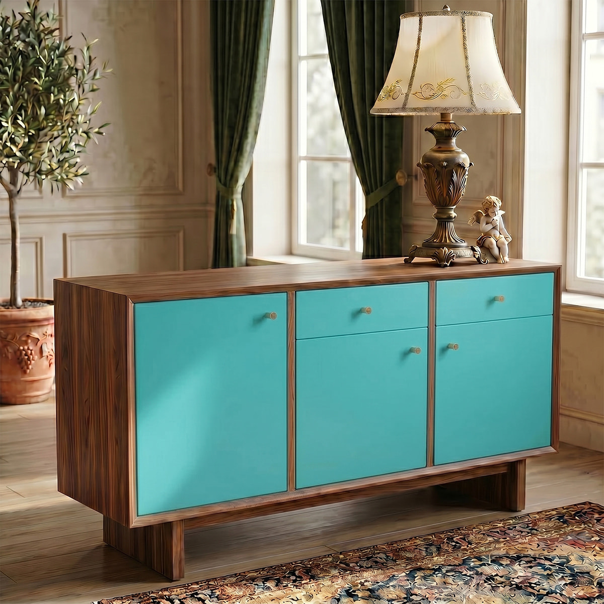 Rouleau adhésif décoratif Vinyle au Mètre - Turquoise - Sticker Lavable Imperméable Mur Cuisine Meubles