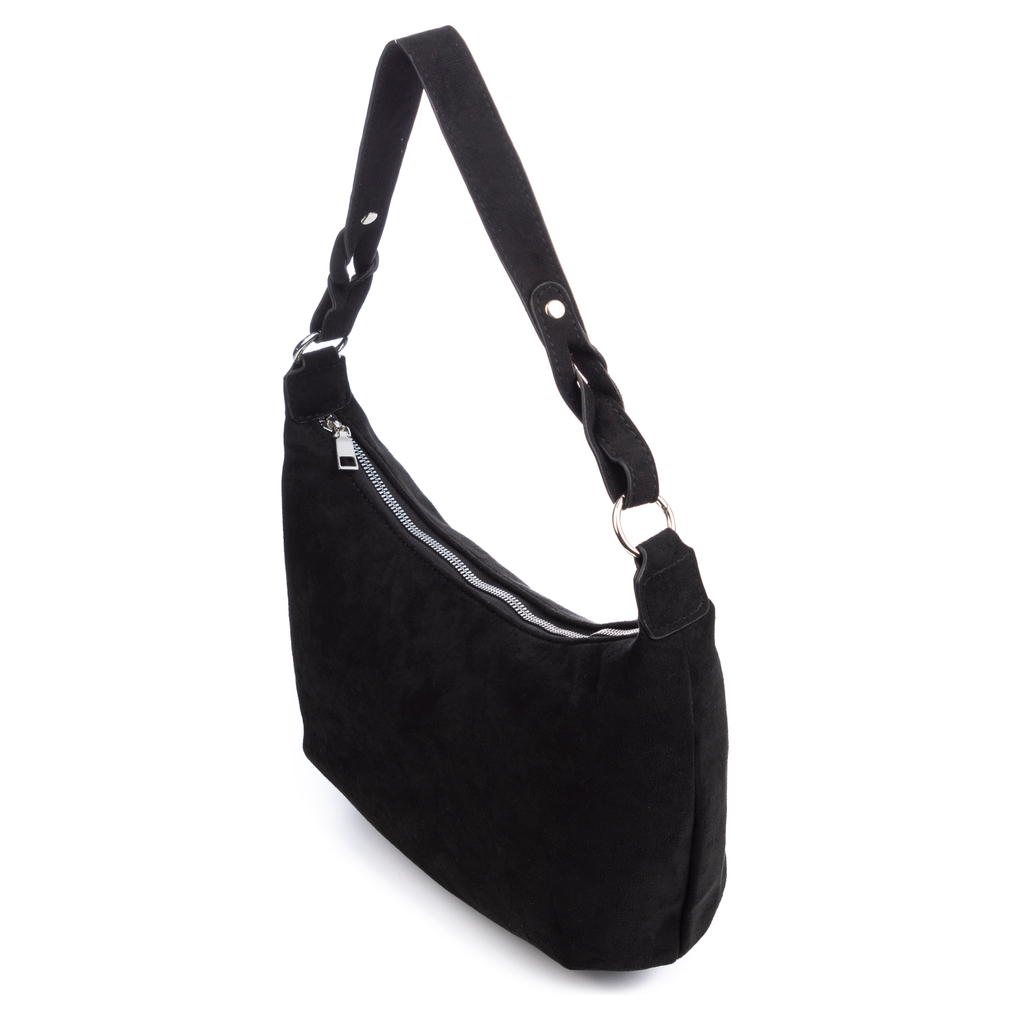 Atessa borsa a tracolla in vera pelle scamosciata.