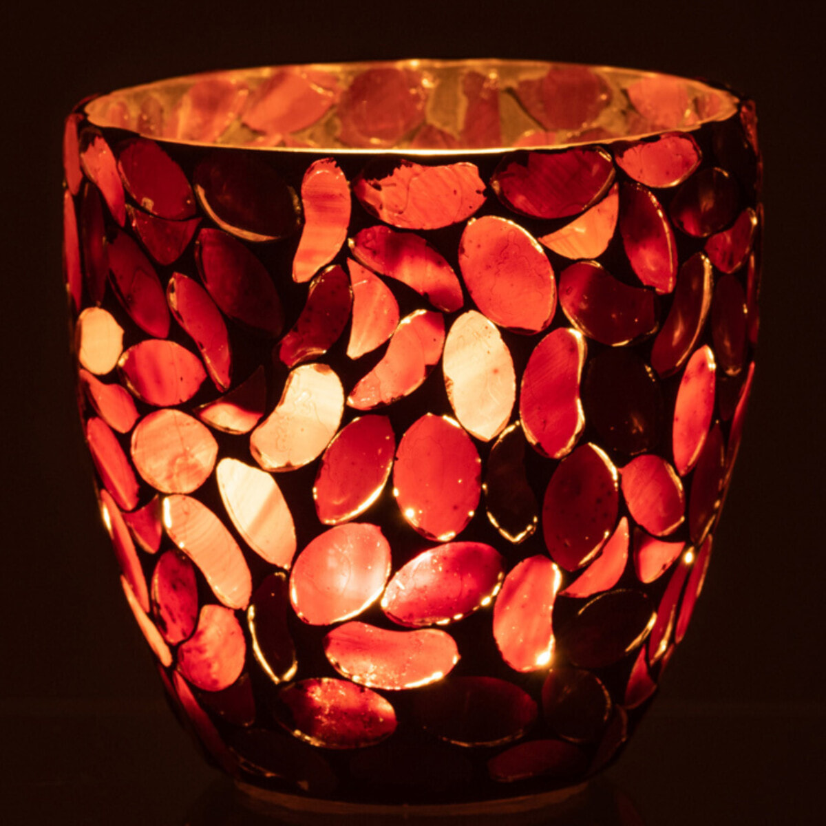 J-Line photophore Mosaic - verre - bordeaux - small