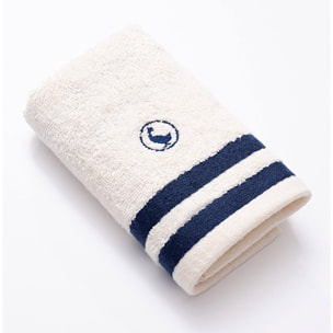 Set de 3 toallas de baño (cara 30x50cm + manos 50x90cm + ducha 70x140cm) 100% algodón 500gsm color blanco el ganso