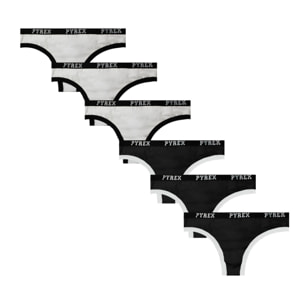 Slip Vita Bassa Donna Pyrex Cotone Bielastico Pacco da 6pz, Art.253400 Assortito (Bianco + Nero)