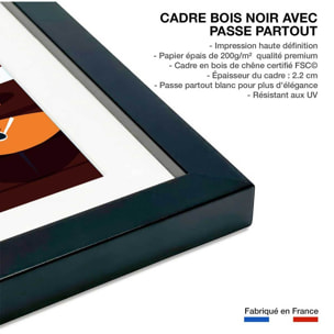 Poster de sierra nevada Affiche + cadre en bois - Noir