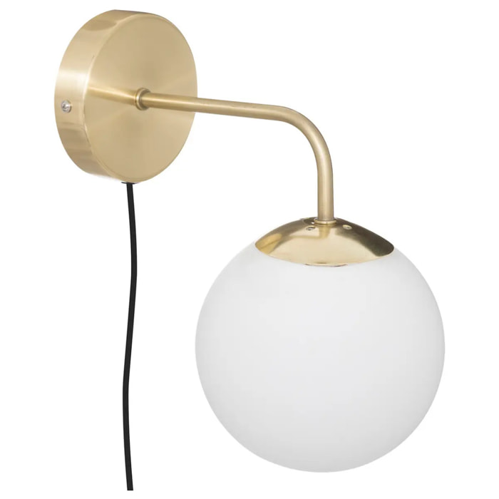 Applique murale "Dris" verre blanc D15cm