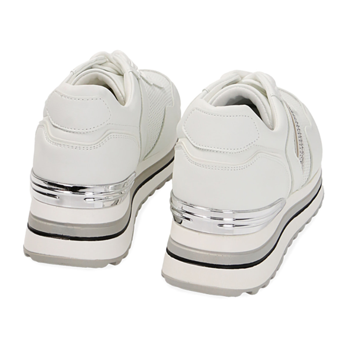 Zapatillas blancas, suela de 5 cm