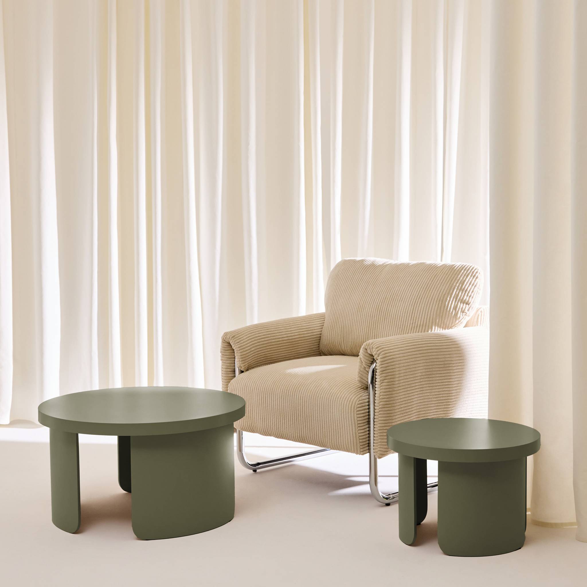 Set de 2 tables basses gigognes rondes   LUMA