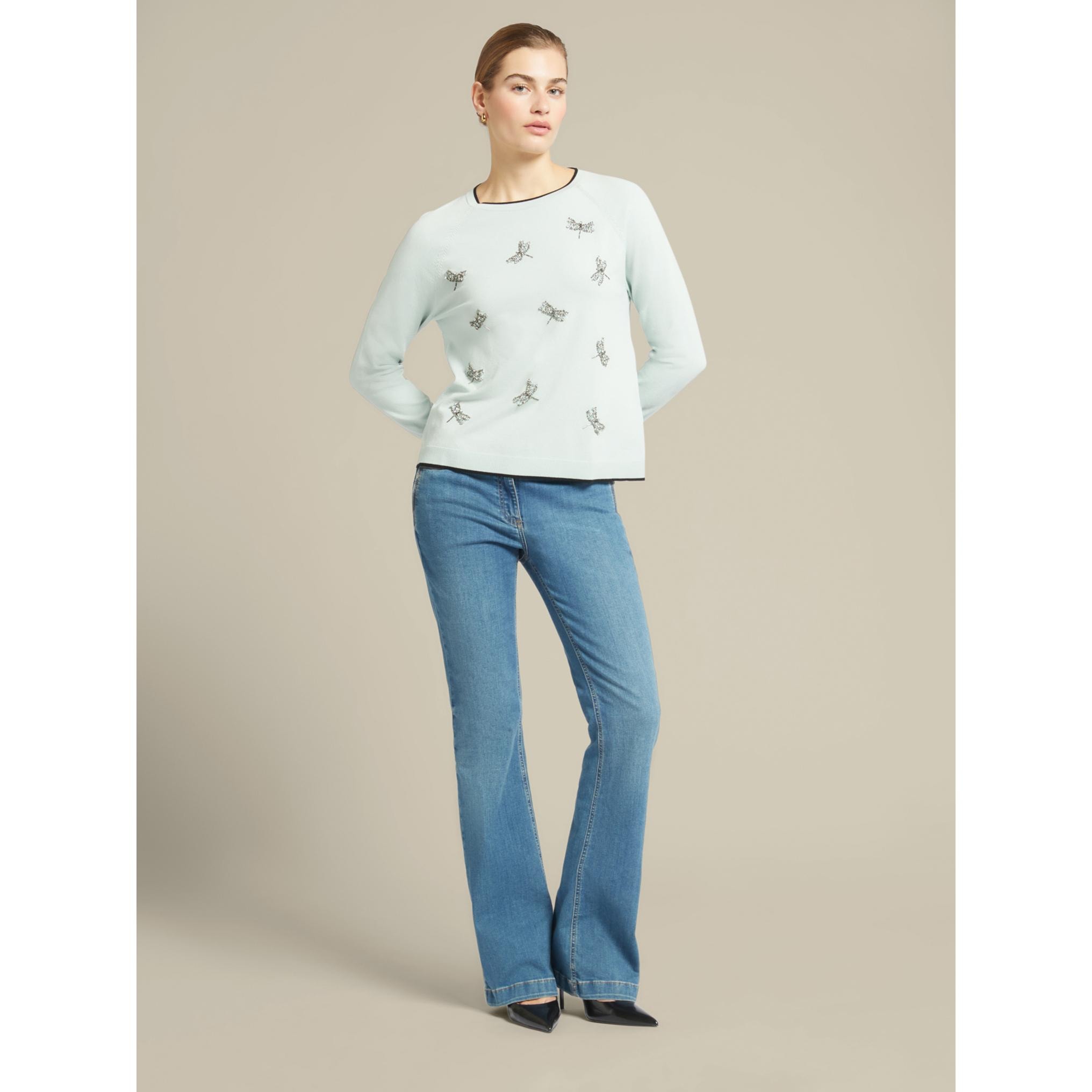 Elena Mirò - Jeans flare in cotone sostenibile - Azzurro