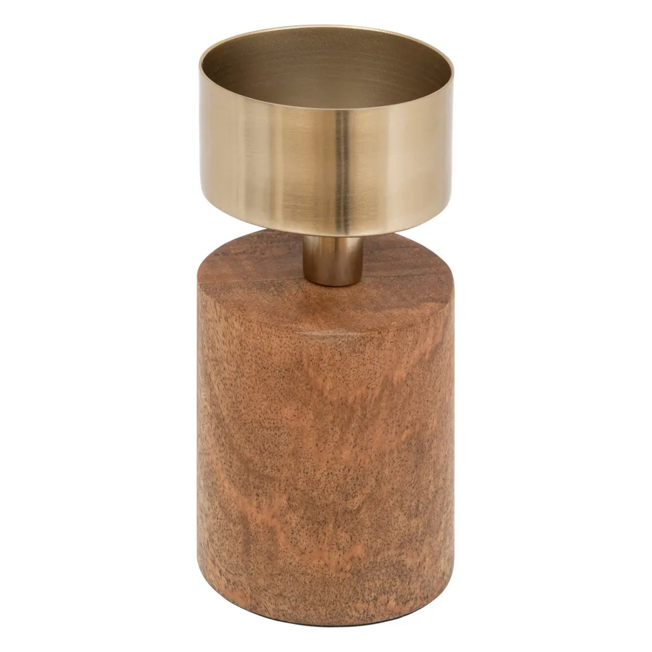 Lot de 2 chandeliers/bougeoirs H22cm marron