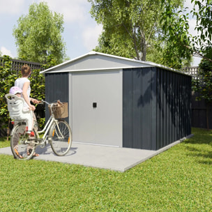 Abri de jardin métal anthracite Yardmaster 8,12 m² + kit d'ancrage