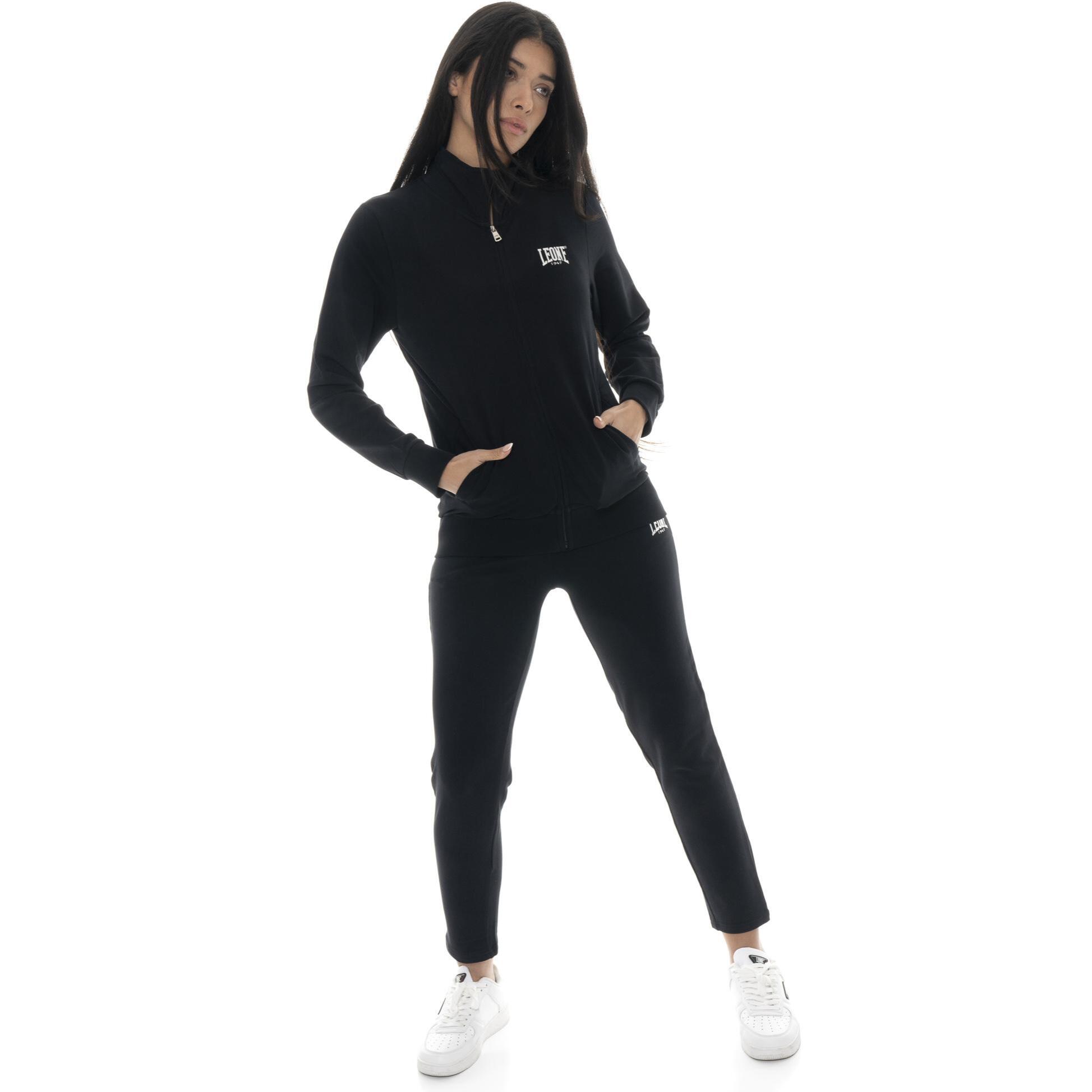 Tuta da donna in cotone non felpato con colletto e zip Leone Summer Bright