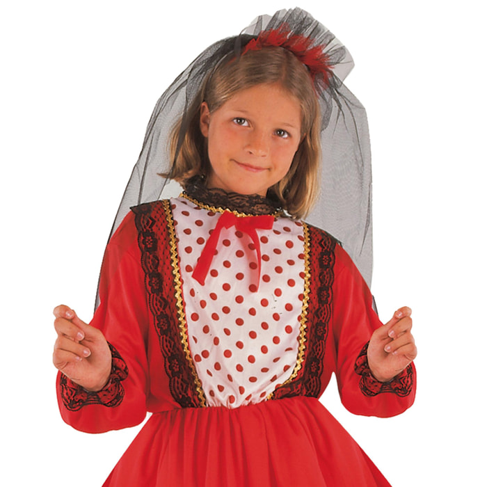 Abito Ballerina Spagnola Costume Carnevale Rosso Bambina