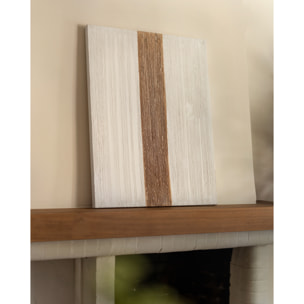 Tableau blanc et marron décoratif sur coton avec cadre en bois peint à la main à la peinture à l'huile en différentes tailles