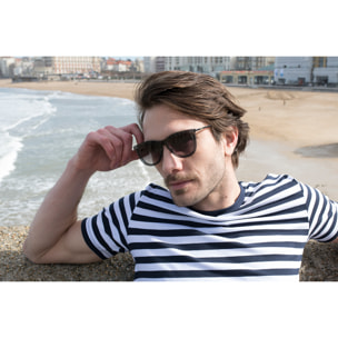 Gafas de sol OCEAN GENOVA - Marrón transparente / Marrón degradado y patillas de metal negro mate