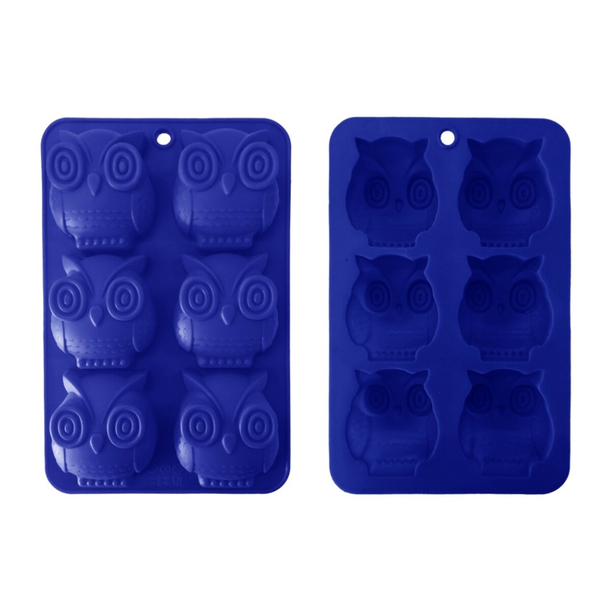 Lot de 6 mini moules en silicone forme Hibou, Happy Cake