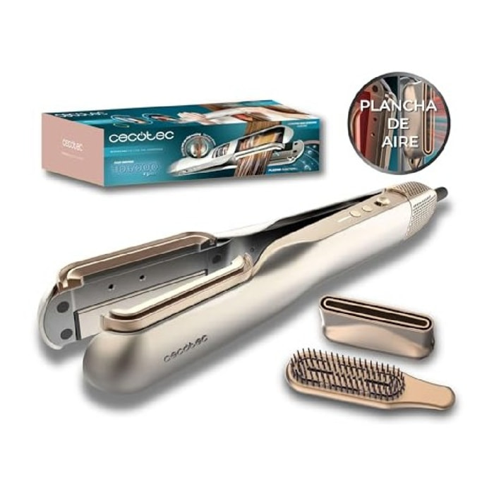 Cecotec Plancha de pelo con aire RitualCare Air Lisse 2in1 Champagne