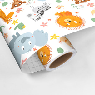 Rouleau revêtement adhésif vinyle au mètre - Sticker lavable Cuisine Meuble Armoire Porte - ANIMAUX EXOTIQUES