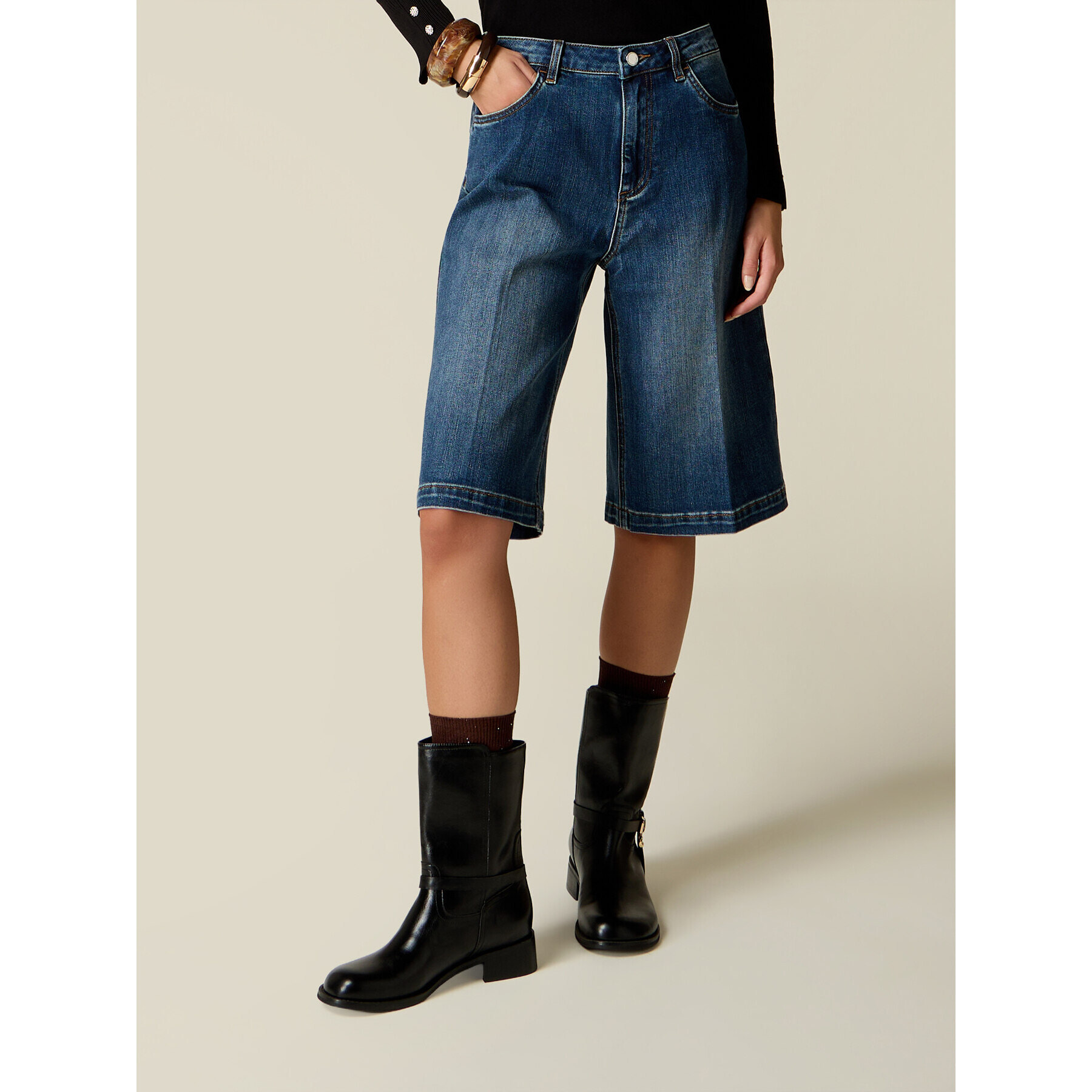 Oltre - Bermudas de denim - Azul